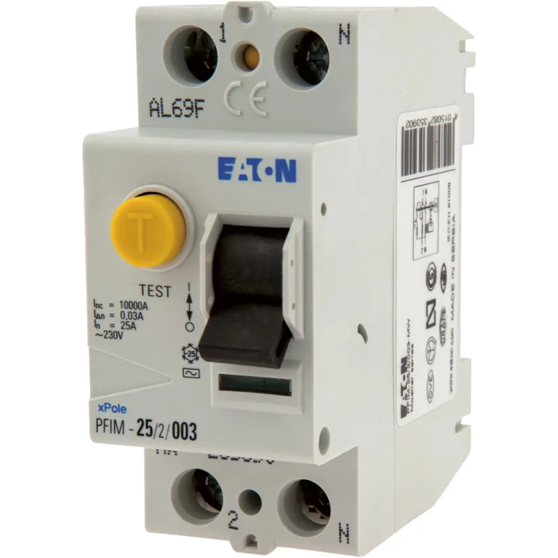 Interruttore differenziale 25A 2P 23 V sens. 30 mA 2 moduli DIN grigio