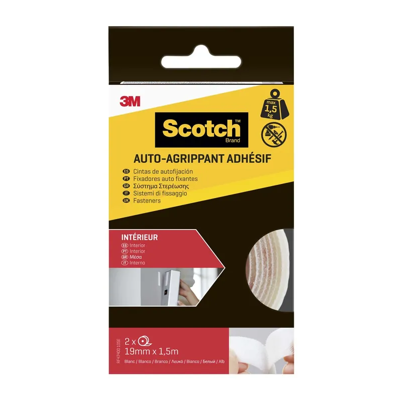 Nastro adesivo per fissaggio a strappo Scotch® 19 mm x 1,5 m bianco