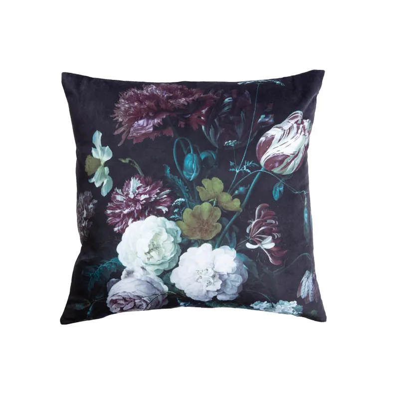 Cuscino arredo Pivoine 40 x 40 cm nero