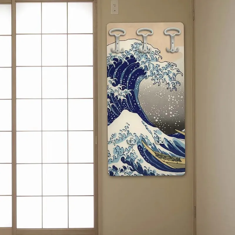 Attaccapanni in legno Hokusai 45x90 cm