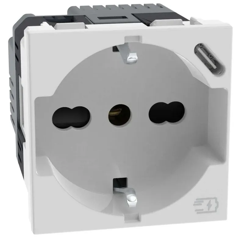Presa P40 con USB-C 18W BTicino Matix AM5440A16USB Bianca