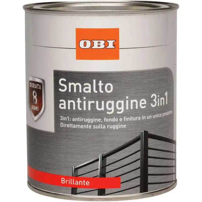 Smalto antiruggine 3 in 1 marrone lucido 375 ml