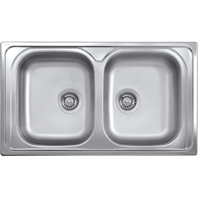 Lavello da incasso 2 vasche 86 cm inox