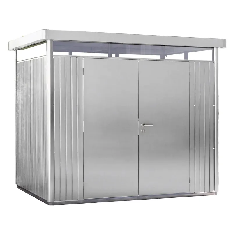 Casetta da giardino Biohort metallo HighLine sp. 0,5 mm argento 4,6 m² 2 p.
