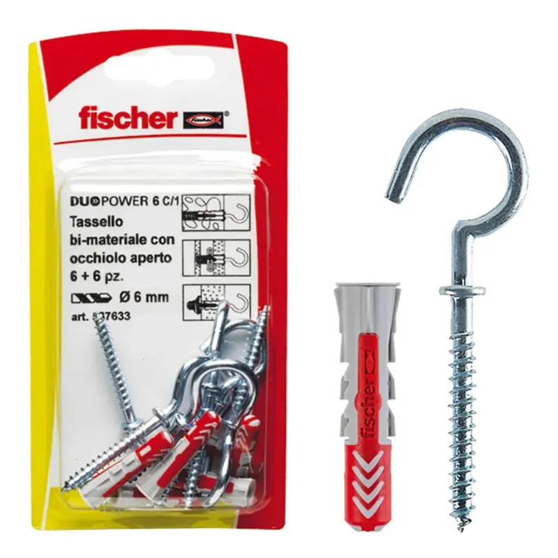 Tassello universale Fischer Duopower occhiolo chiuso Ø 6 mm 6 pz