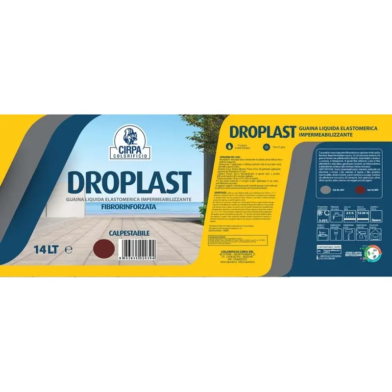 Guaina impemeabilizzante fibrata 14 l rosso