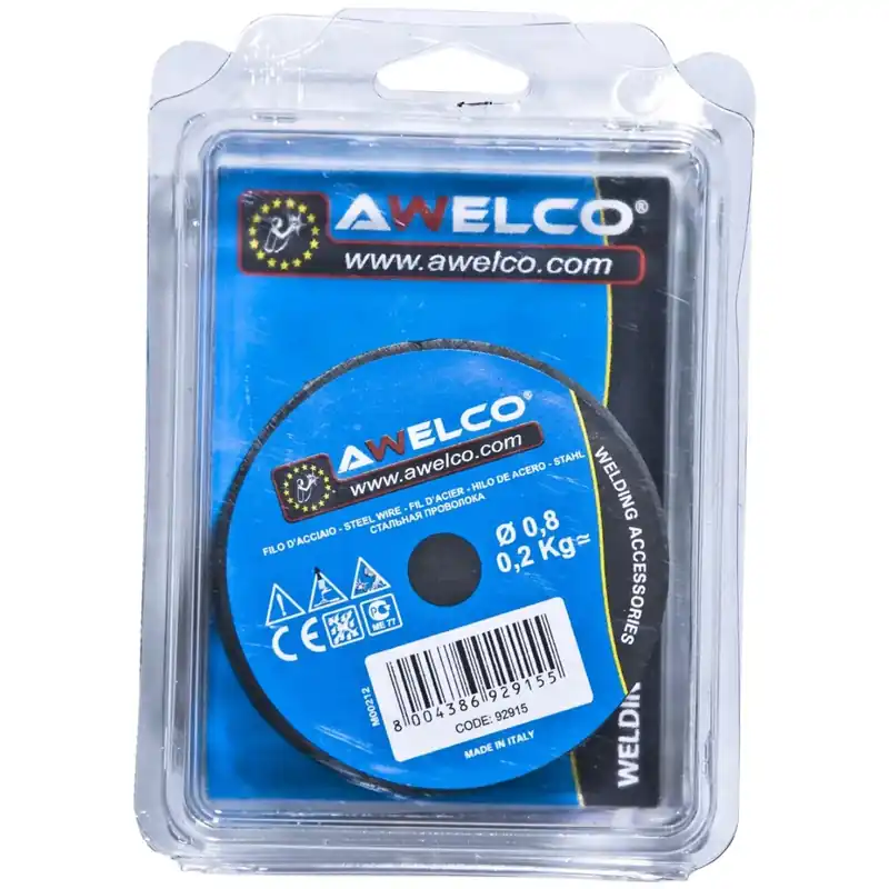 Awelco bobina filo ramato per saldatura con gas Ø 0,8 mm Kg 0,2 blister 1 pezzo